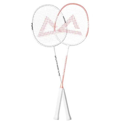High quality ultra light white fuchsia racket for badminton for beginners, for students, barrel head impact