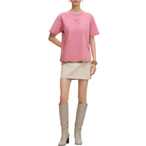HERMES T Shirts Women's Rose Crew Neck Moderate