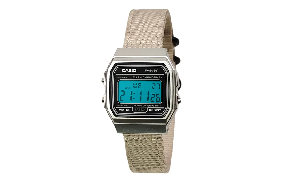 CASIO Custom Collection Quartz Movement Nylon Strap Watch Men's Watches Black Dial