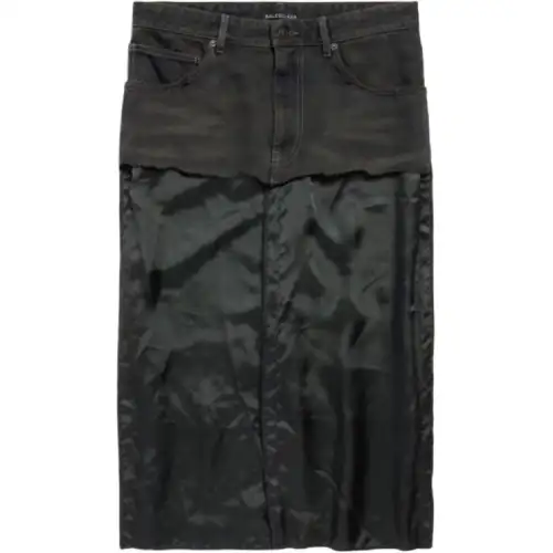 Balenciaga Ripped Off Denim Skirt