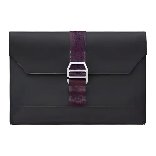 HERMES Cityslide Cristobal Hunter Cow Leather Clutch Men's Black