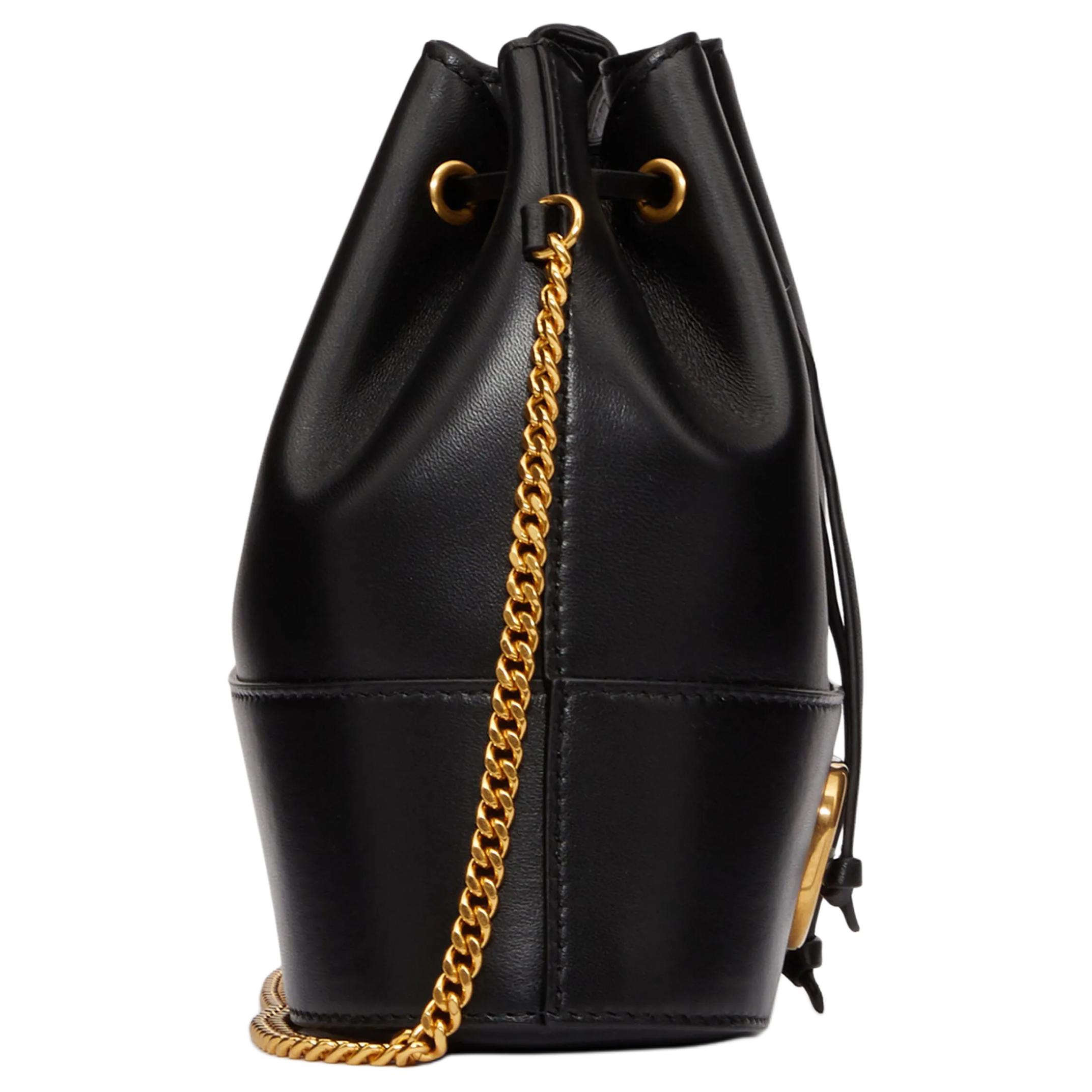 Женская сумка-ведро Valentino Vlogo Signature (черная) — фото 3