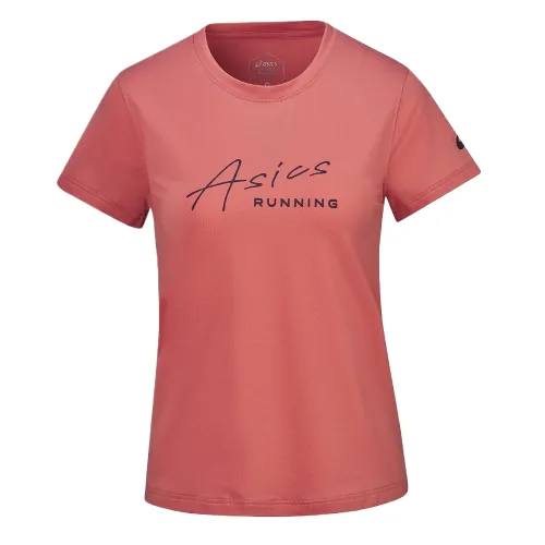 ASICS T Shirts Women's Red Crew Neck Moderate Other