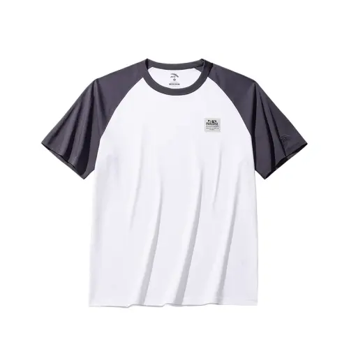 ANTA T Shirts Men's Snowflake White Crew Neck Moderate Straight Fit