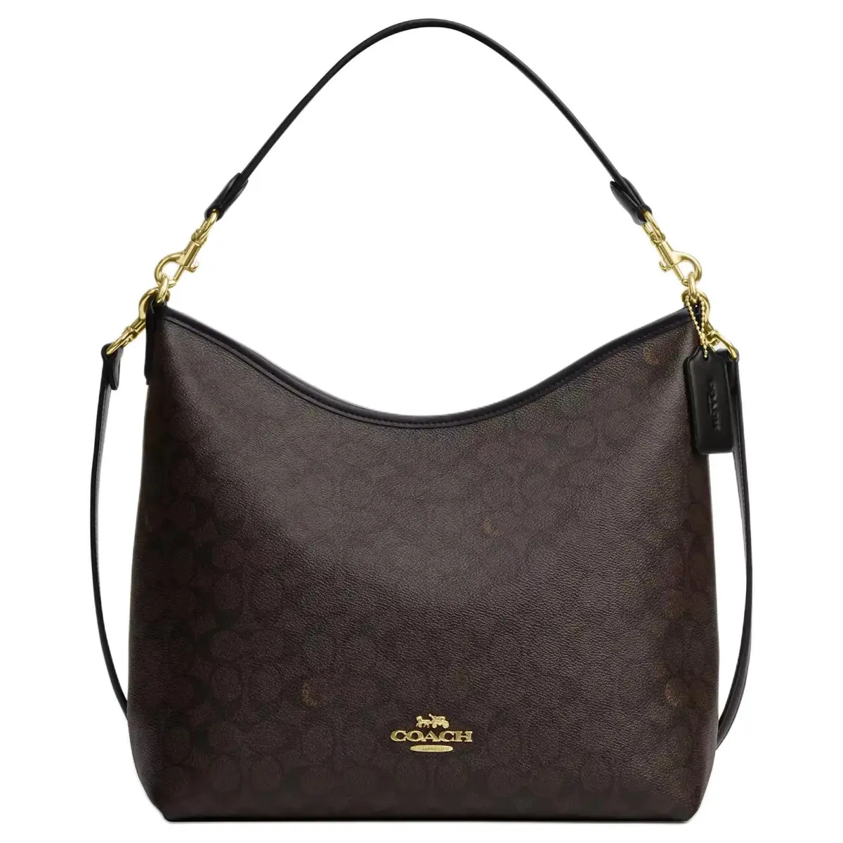 COACH Laurel Artificial Leather Crossbody Bag, Shoulder Bag Large Women's Walnut & Black
