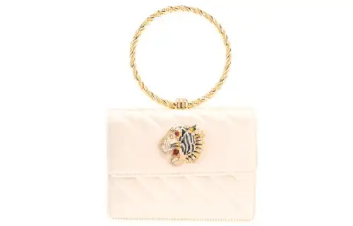 GUCCI Broadway Polyester Handbag Women's Milk White