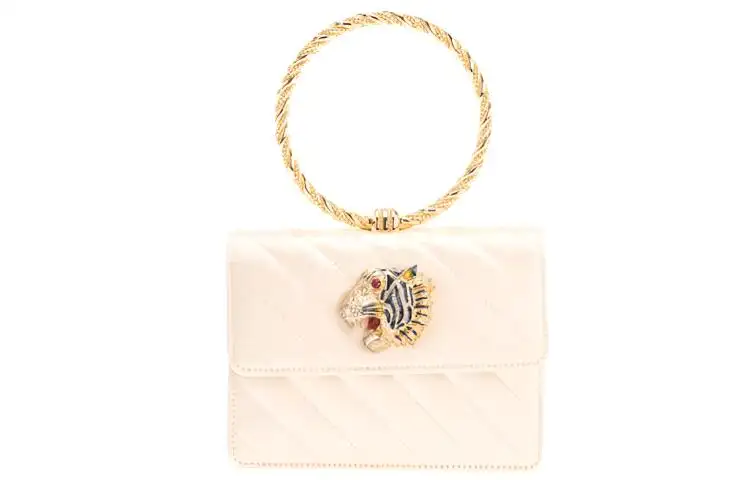 GUCCI Broadway Polyester Handbag Women's Milk White