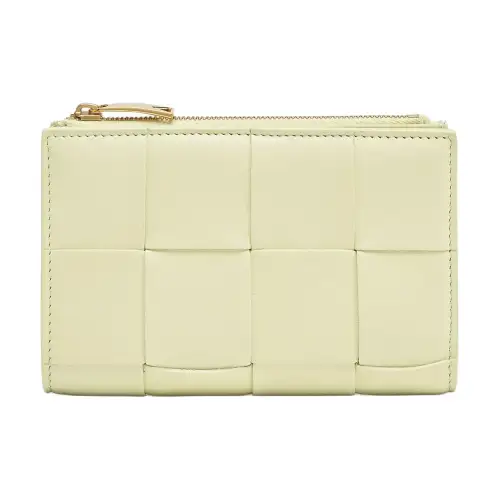 Bottega Veneta Sheepskin With Cow Leather Wallet Women's Lemon