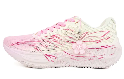 Li Ning Version 2.0 Cushioning Abrasion Resistant Cushioning, Wear Resistant Low top Casual Running Shoes Women's Pink