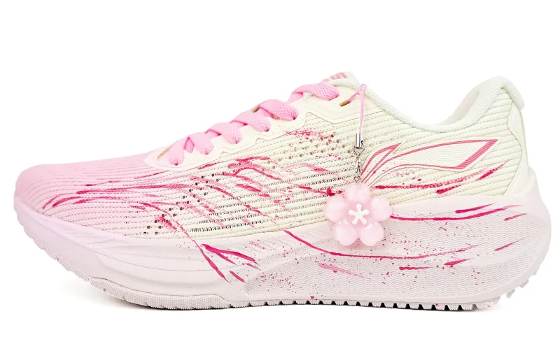Li Ning Version 2.0 Cushioning Abrasion Resistant Cushioning, Wear Resistant Low top Casual Running Shoes Women's Pink
