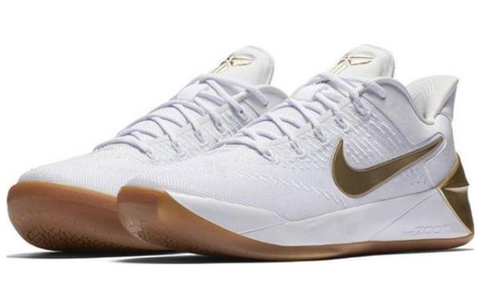 Мужские кроссовки Nike Kobe AD Big Stage Gold 12 (бело-золотые) — Белый / золотой — фото 3
