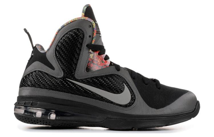 Мужские кроссовки Nike Lebron 9 BHM (черно-серые) — фото 4