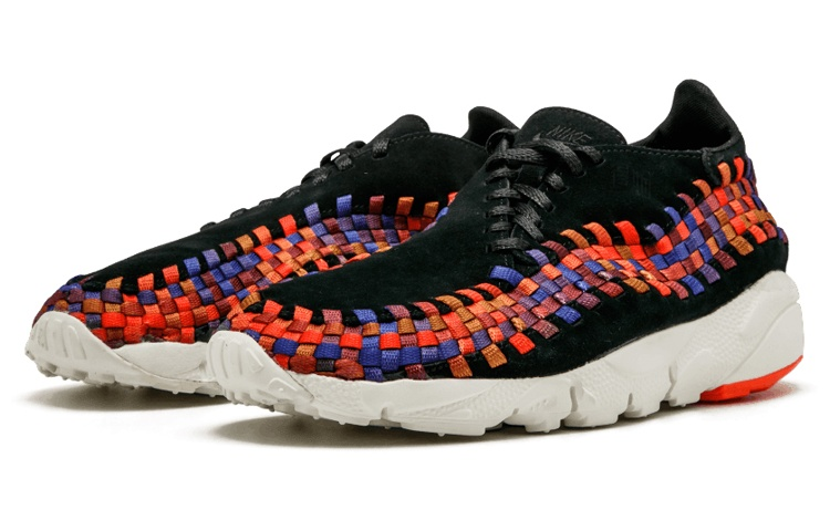Кроссовки Nike woven Black Rainbow (радужные) — 黑/黑/腥红 — фото 3