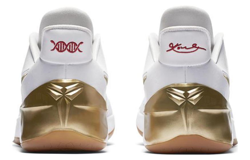 Мужские кроссовки Nike Kobe AD Big Stage Gold 12 (бело-золотые) — Белый / золотой — фото 4