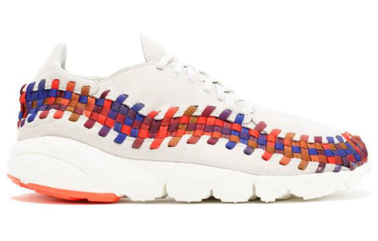 Мужские кроссовки Nike woven Light Bone Rainbow (бело-красные) — 浅骨/浅骨/帆色/腥红 — фото 2