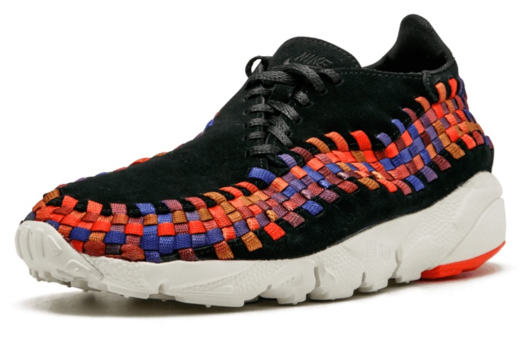 Кроссовки Nike woven Black Rainbow (радужные) — 黑/黑/腥红 — фото 2