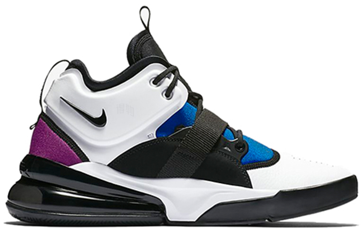 Мужские кроссовки Nike Air Force 270 (черно-бело-фиолетовые) — фото 2