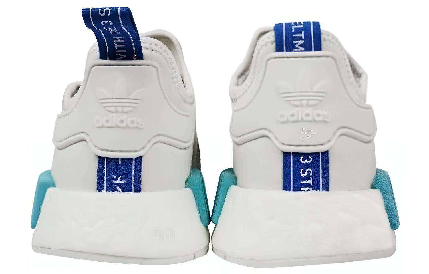 Женские кроссовки adidas originals NMD_R1 Blue Glow (бело-синие) — 白/亮蓝色 — фото 3