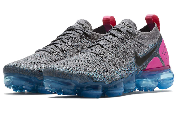 Женские кроссовки Nike VaporMax Flyknit 2 (серыйрозовый) — фото 3
