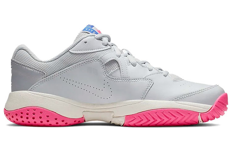 Женские кроссовки Nike Court Lite 2 (серо-розовые) — 白金色/金属银灰/爆炸粉/赛车蓝 — фото 2