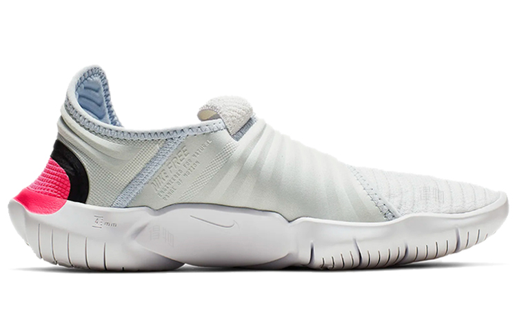 Женские кроссовки Nike Free RN Flyknit 3.0 (розово-белые) — фото 2