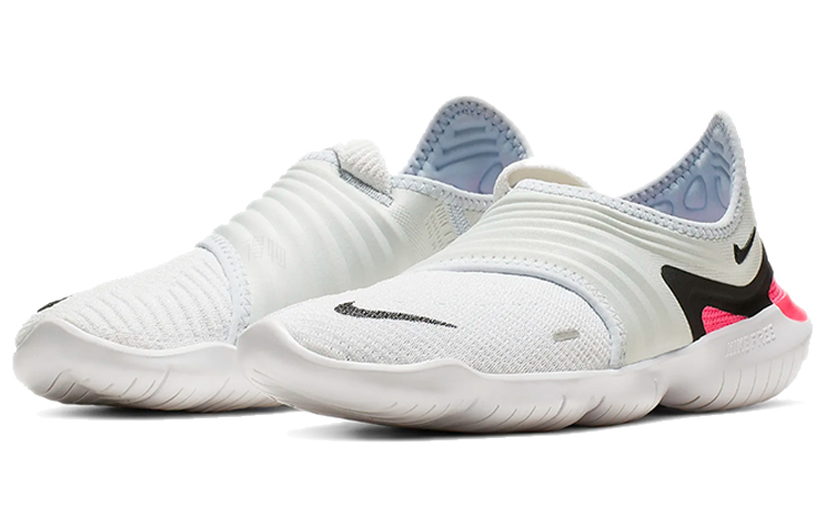 Женские кроссовки Nike Free RN Flyknit 3.0 (розово-белые) — фото 3