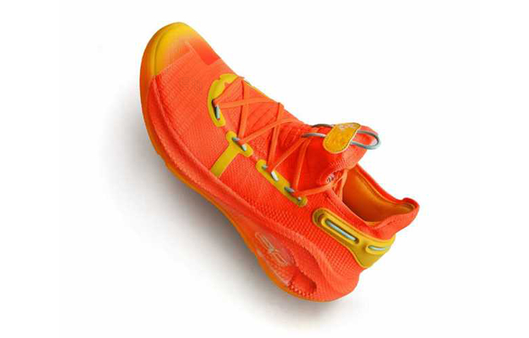 Мужские кроссовки Under Armour Curry 6 (оранжево-желтые) — Оранжевыйжёлтый — фото 4