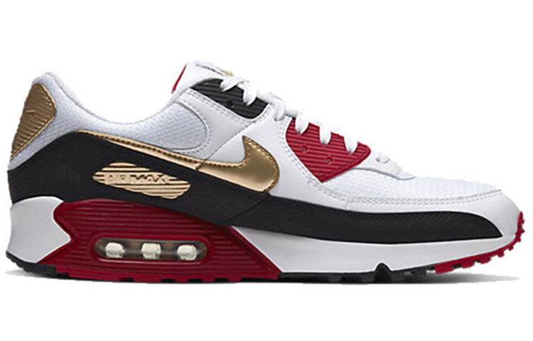 Мужские кроссовки Nike Air Max 90 (красно-белые) — фото 2