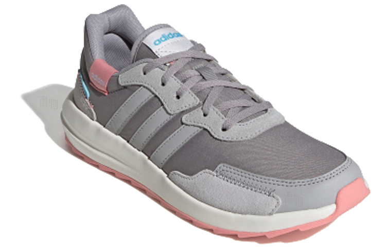 Женские кроссовки adidas neo Retrorun (серый / розовый) — фото 2