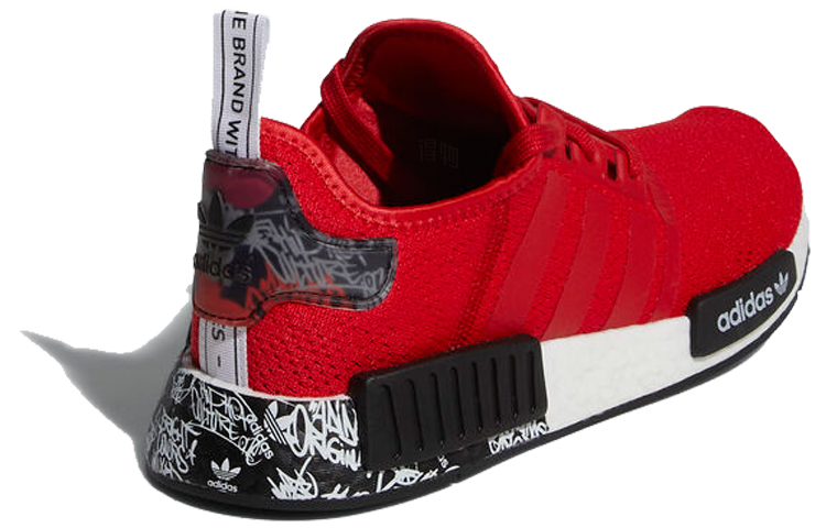 Мужские кроссовки adidas NMD_R1 (красно-черные) — Красный / чёрный — фото 3