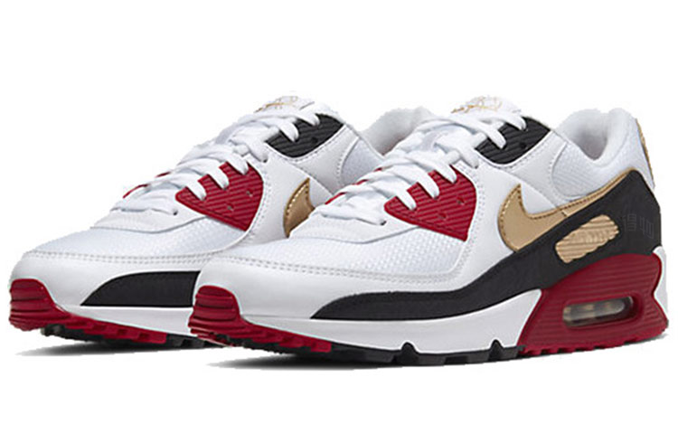 Мужские кроссовки Nike Air Max 90 (красно-белые) — фото 3