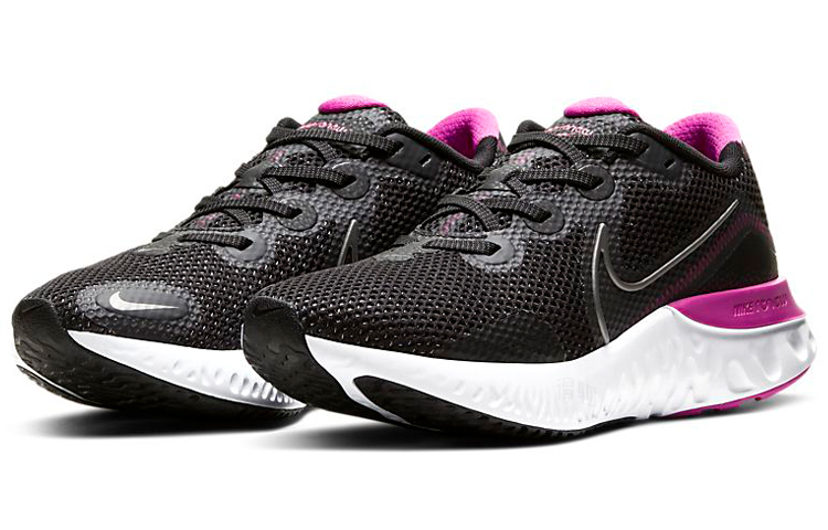 Женские кроссовки Nike Renew Run (черно-розово-белые) — Чёрныйрозовыйбелый — фото 3