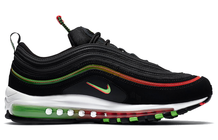 Мужские кроссовки Nike Air Max 97 (черно-красно-зеленые) — Чёрныйкрасныйзелёный — фото 2