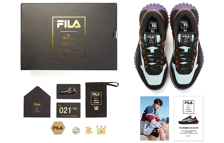 Женские кроссовки Fila Fusion (черно-фиолетовые) — фото 2