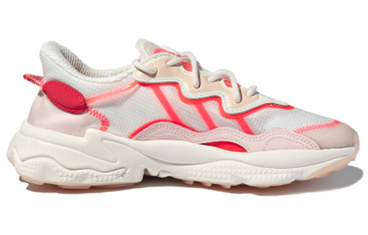 Женские кроссовки adidas originals Ozweego (белый / розовый) — фото 2
