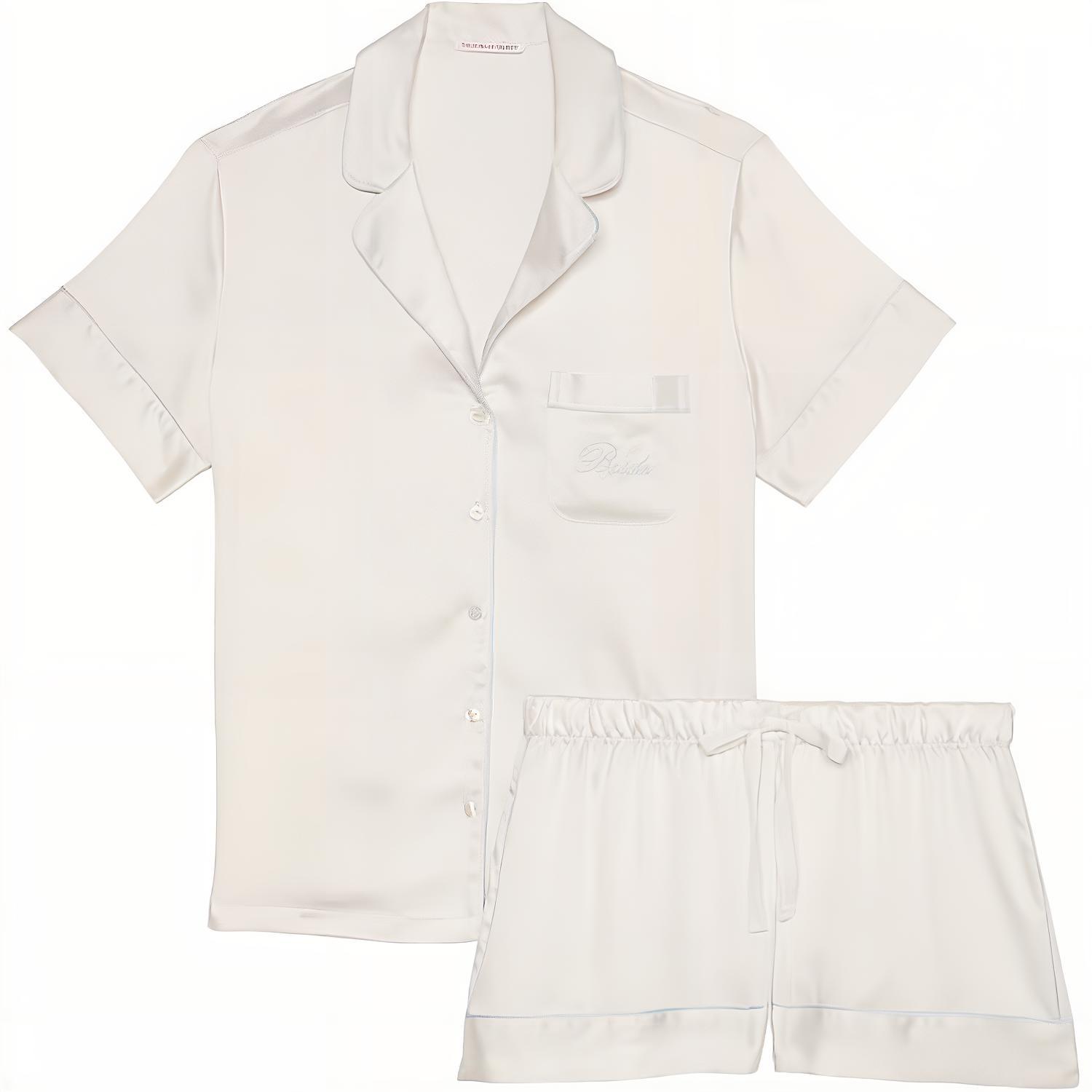 Женская пижама Victoria's Secret Satin Short Pajama Set (шампань)