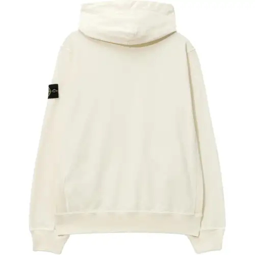 STONE ISLAND Sweatshirts Men's Ivory Hooded Thin Cardigan