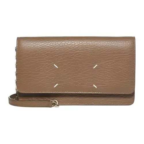 Maison Margiela Hammered Texture Leather Crossbody Bag, Shoulder Bag Women's Brown