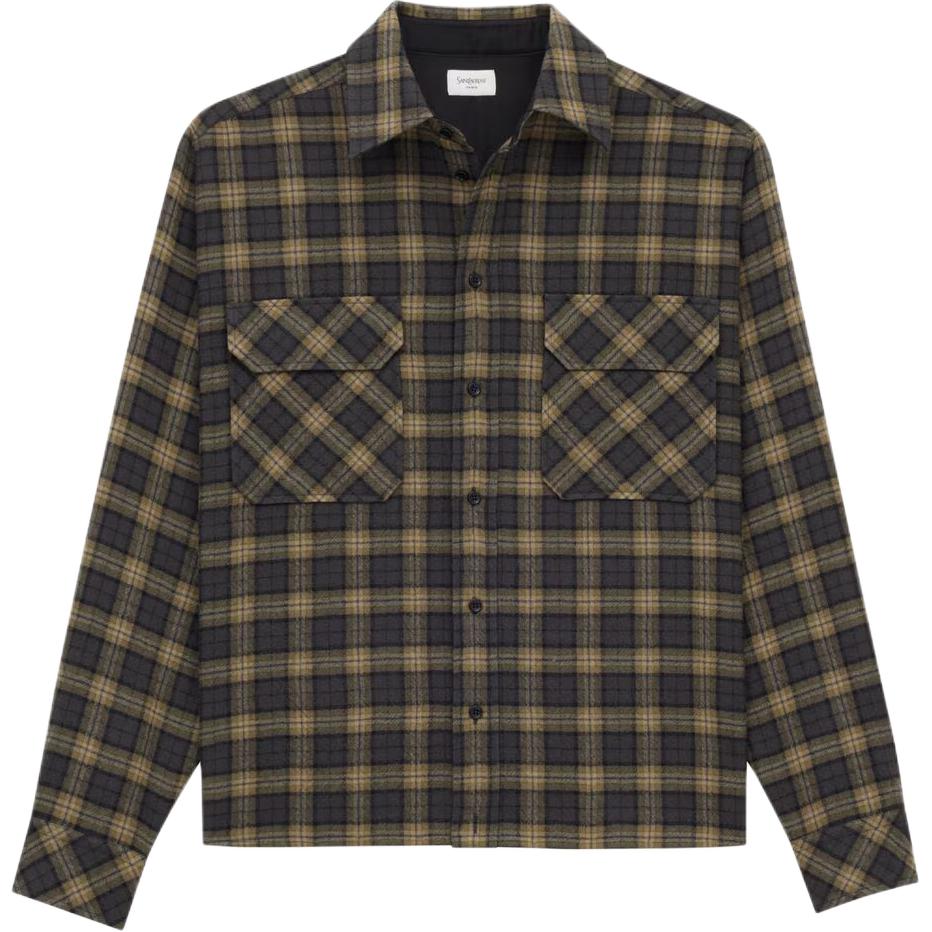 Saint Laurent checked wool long-sleeves shirt