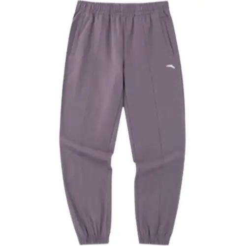 Anta Logo Print Pattern Elastic Cuff Fleece Lined Sweatpants Women's Immersive Purple