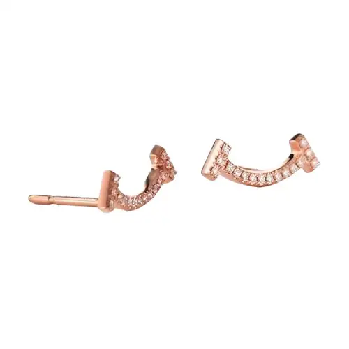 TIFFANY & CO. T Original Design Diamond Earrings Women's