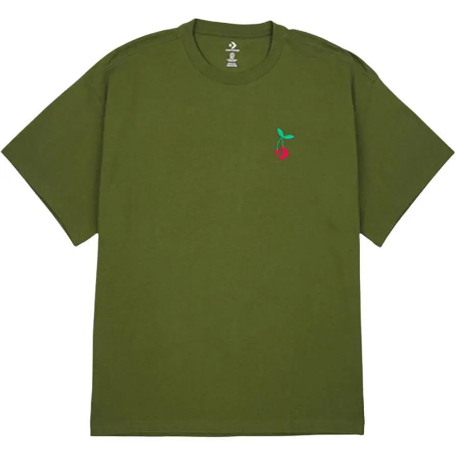 Converse T-Shirts Unisex Green Crew Neck Moderate Straight Fit