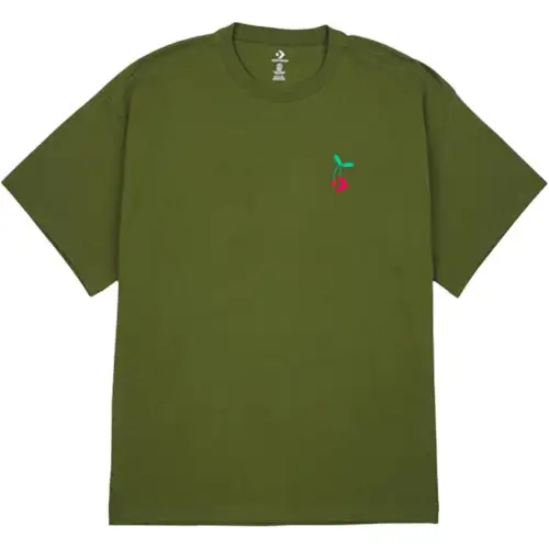 Converse T Shirts Unisex Green Crew Neck Moderate Straight Fit