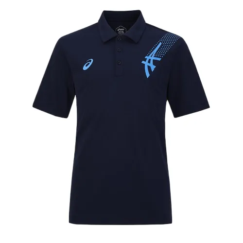 ASICS Polo Shirts Unisex Deep Sea Blue Polo Collar Moderate