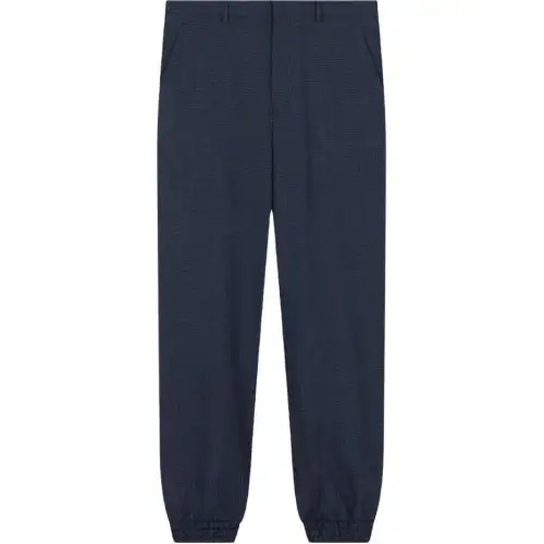 PRADA Knitted Sweatpants Men's Navy Blue Moderate Cuffed Pants