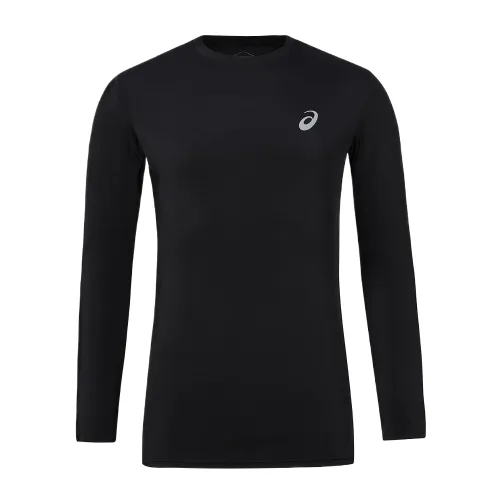 ASICS T Shirts Men's Black Crew Neck Moderate