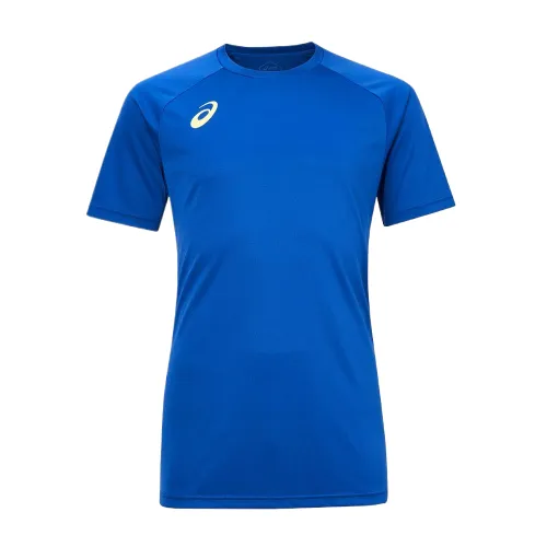 ASICS T Shirts Men's Blue Crew Neck Thin