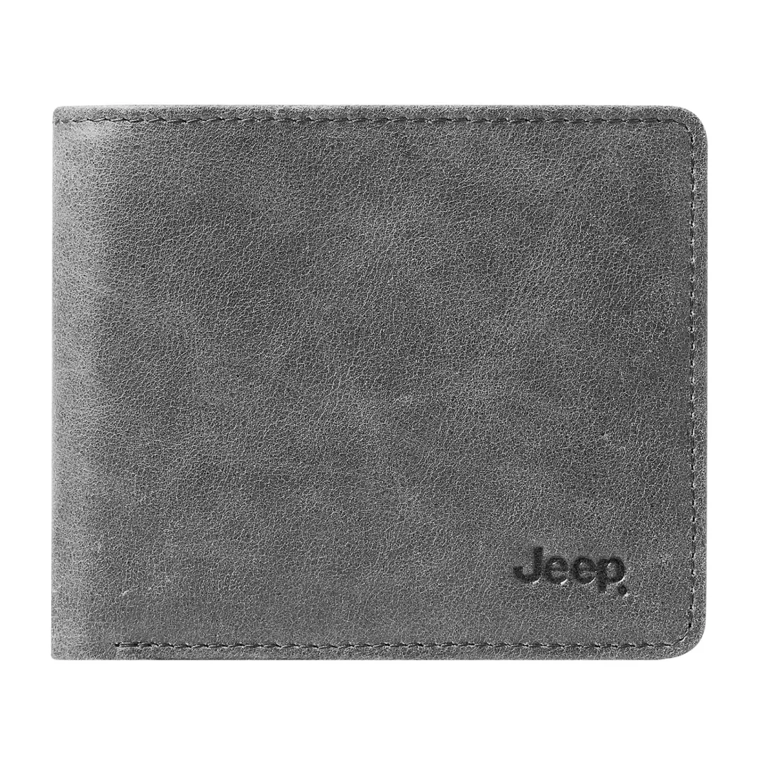 Jeep Cow Leather Wallet Men's Gray