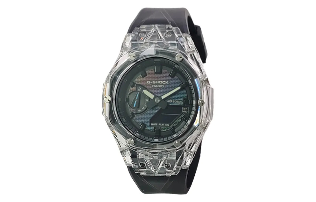CASIO Custom Collection Quartz Movement Fluoroelastomer Strap Watch Men's Watches