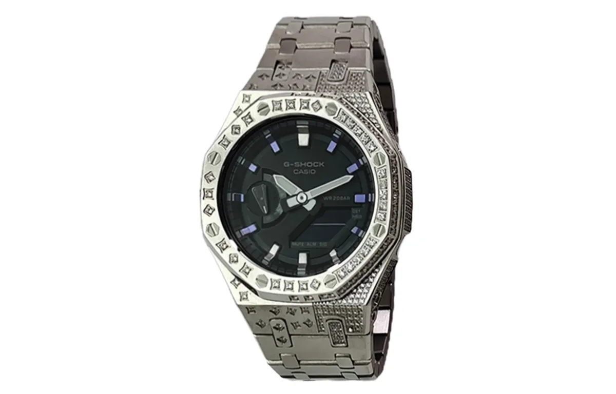 CASIO Custom Collection Quartz Movement Stainless Steel Strap Watch Men's Watches Black Dial